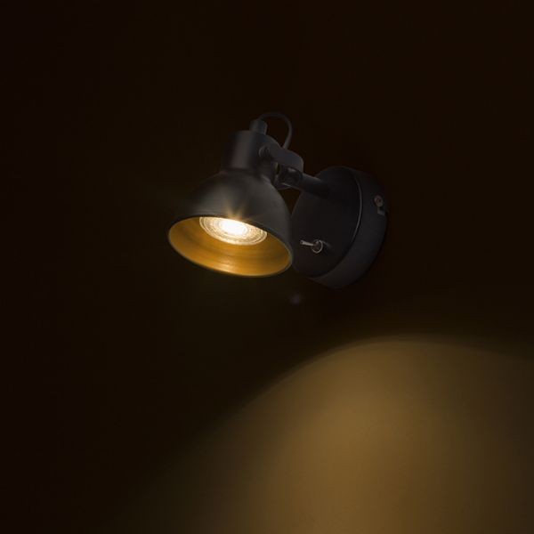 ROSITA I fali lámpa fekete/aranysárga 230V LED GU10 9W