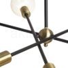 ARTEMIA 6 rúdon fekete szálcsiszolt sárgaréz 230V LED E27 6x15W
