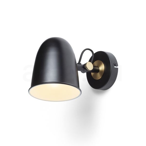 DANNY fali lámpa fekete sárgaréz 230V LED E14 5W