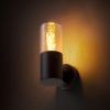 QUINN fali lámpa fekete borostyánsárga üveg 230V LED E27 11W IP54