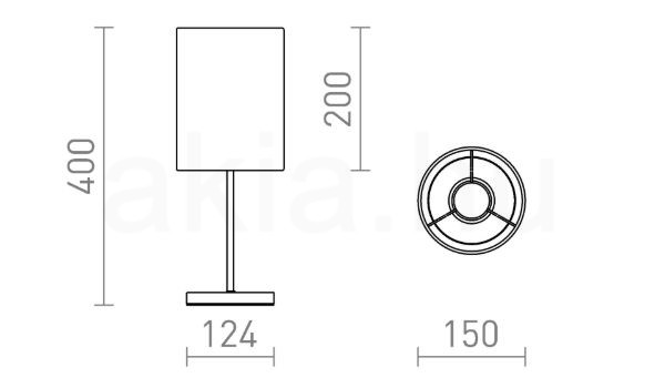 NYC/RON 15/20 asztali lámpa  Monaco galamb szürke/ezüst PVC/króm 230V LED E27 15W