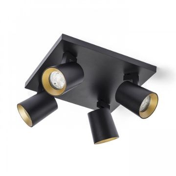 KENNY IV mennyezeti lámpa fekete/aranysárga  230V LED GU10 4x8W